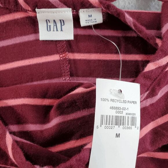 Gap Dress Womens Medium Red Striped Spaghetti Straps Side Ruched Sleeveless Tank - Picture 2 of 8